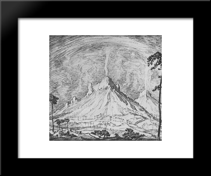 Altars In The Desert 20x24 Black Modern Wood Framed Art Print Poster by Bogaevsky, Konstantin