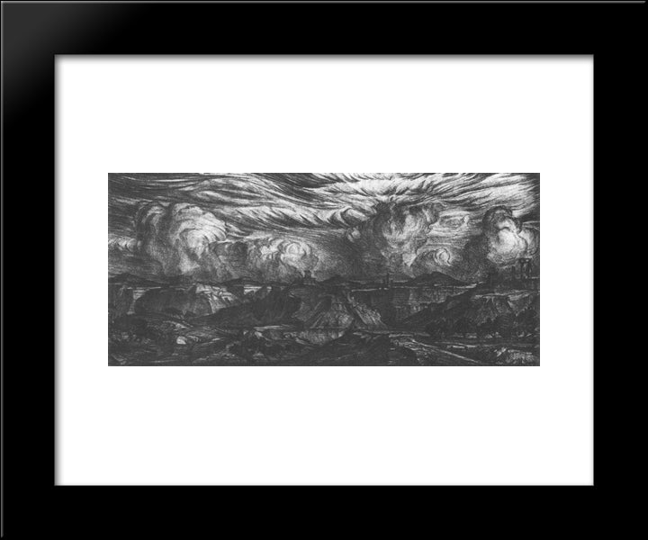 Ancient Land 20x24 Black Modern Wood Framed Art Print Poster by Bogaevsky, Konstantin