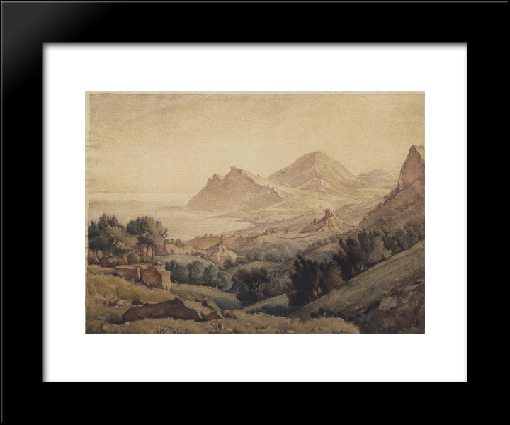 Ancient Town 20x24 Black Modern Wood Framed Art Print Poster by Bogaevsky, Konstantin