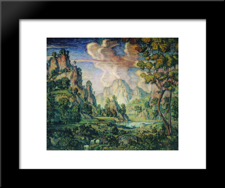 Classical Landscape 20x24 Black Modern Wood Framed Art Print Poster by Bogaevsky, Konstantin