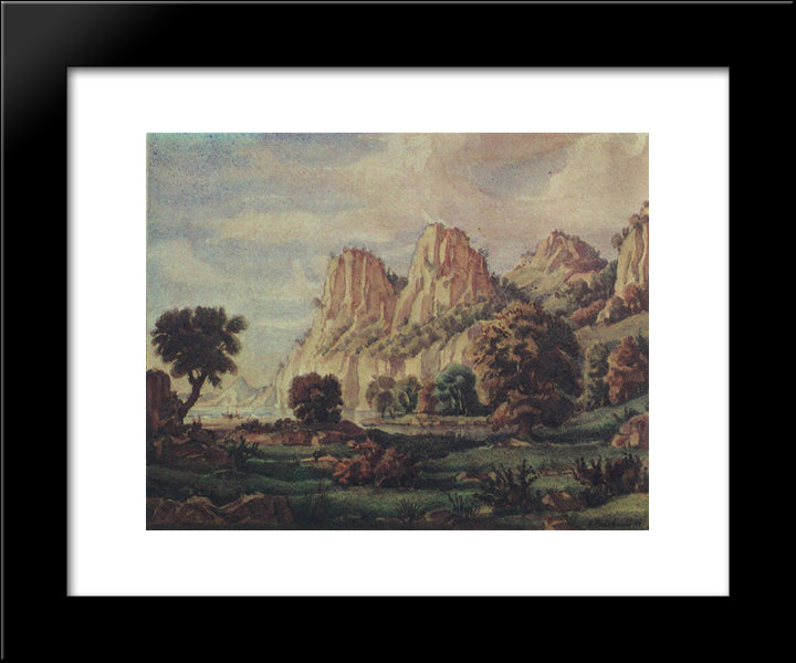 Composition 20x24 Black Modern Wood Framed Art Print Poster by Bogaevsky, Konstantin