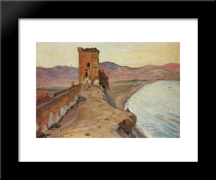 Consular Tower In Sudak 20x24 Black Modern Wood Framed Art Print Poster by Bogaevsky, Konstantin