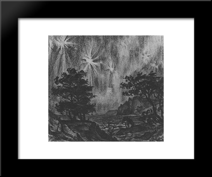 Star Light 20x24 Black Modern Wood Framed Art Print Poster by Bogaevsky, Konstantin