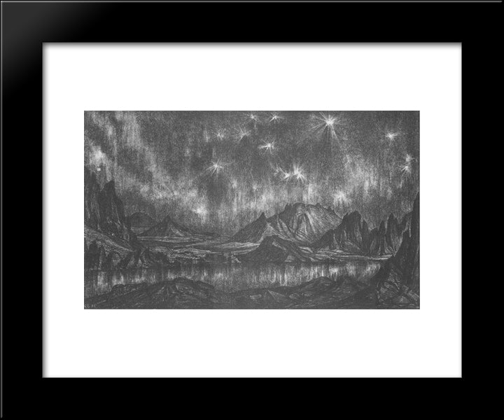 Stars 20x24 Black Modern Wood Framed Art Print Poster by Bogaevsky, Konstantin