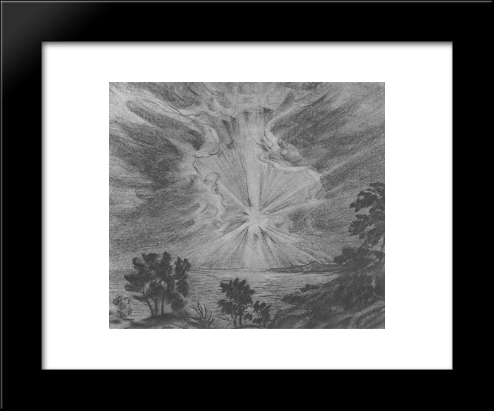 The Setting Sun 20x24 Black Modern Wood Framed Art Print Poster by Bogaevsky, Konstantin