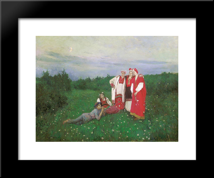 A Nothern Idyll 20x24 Black Modern Wood Framed Art Print Poster by Korovin, Konstantin