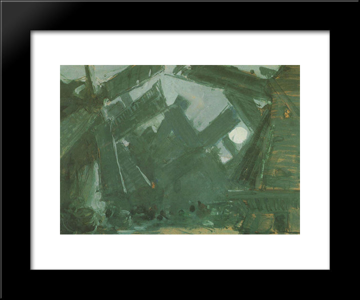 Among The Mills 20x24 Black Modern Wood Framed Art Print Poster by Korovin, Konstantin