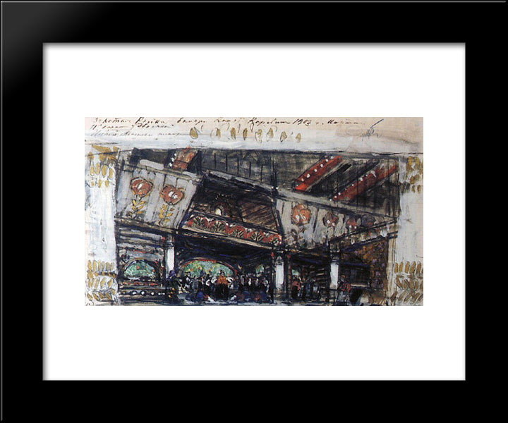 At A Noblewoman, Sketch For The Ballet 'The Goldfish' By Ludwig Minkus 20x24 Black Modern Wood Framed Art Print Poster by Korovin, Konstantin