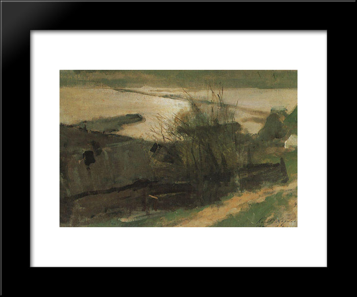 At The Oke 20x24 Black Modern Wood Framed Art Print Poster by Korovin, Konstantin