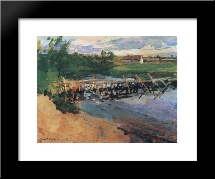 At The Pool 20x24 Black Modern Wood Framed Art Print Poster by Korovin, Konstantin