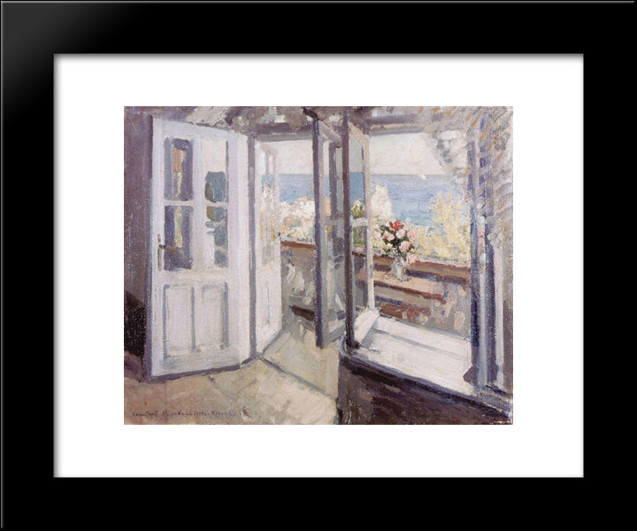 Balcony In The Crimea 20x24 Black Modern Wood Framed Art Print Poster by Korovin, Konstantin