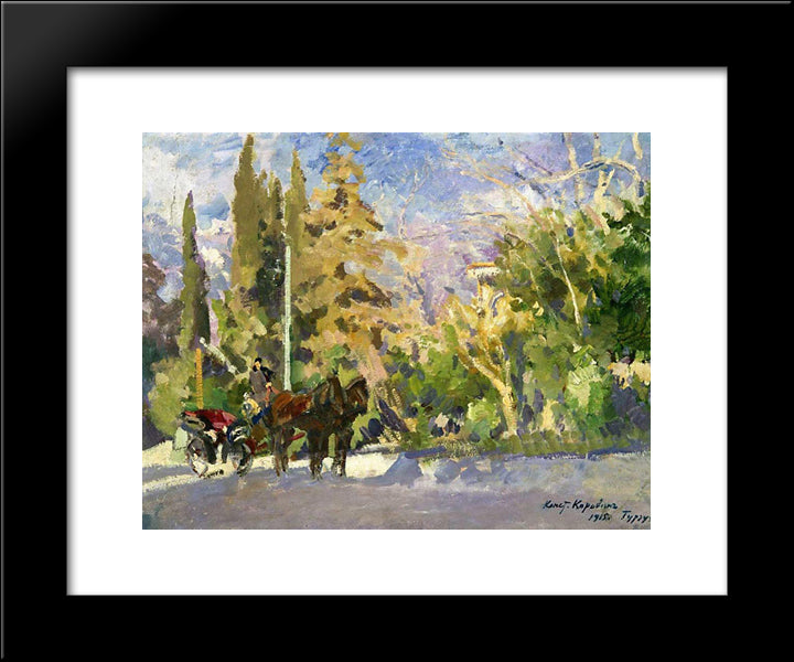Gurzuf 20x24 Black Modern Wood Framed Art Print Poster by Korovin, Konstantin