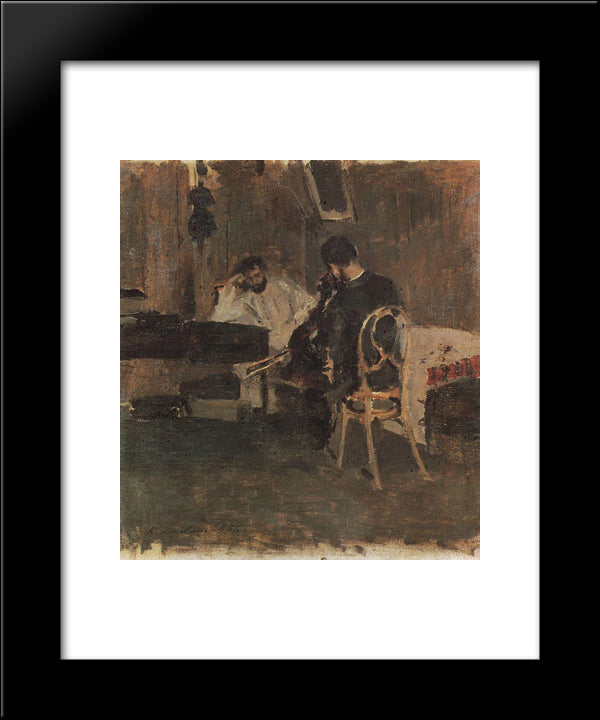 In A Room 20x24 Black Modern Wood Framed Art Print Poster by Korovin, Konstantin