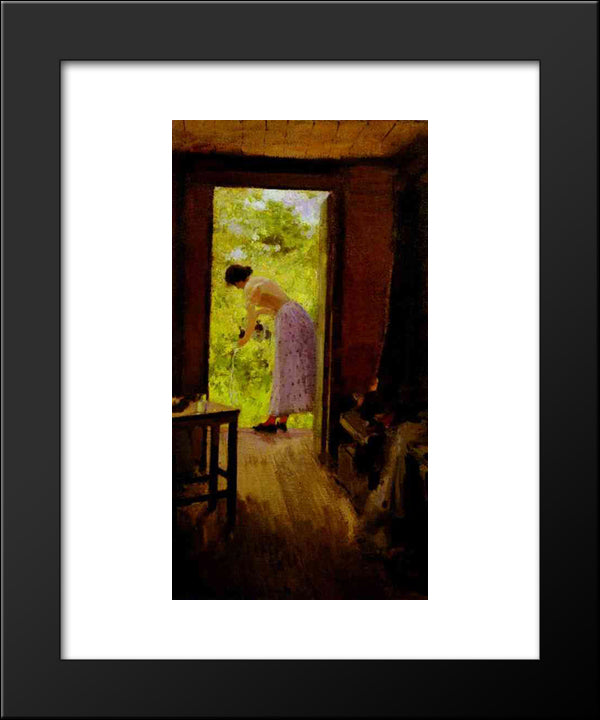 In A Summer Cottage 20x24 Black Modern Wood Framed Art Print Poster by Korovin, Konstantin