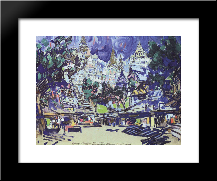 In The Ancient City 20x24 Black Modern Wood Framed Art Print Poster by Korovin, Konstantin
