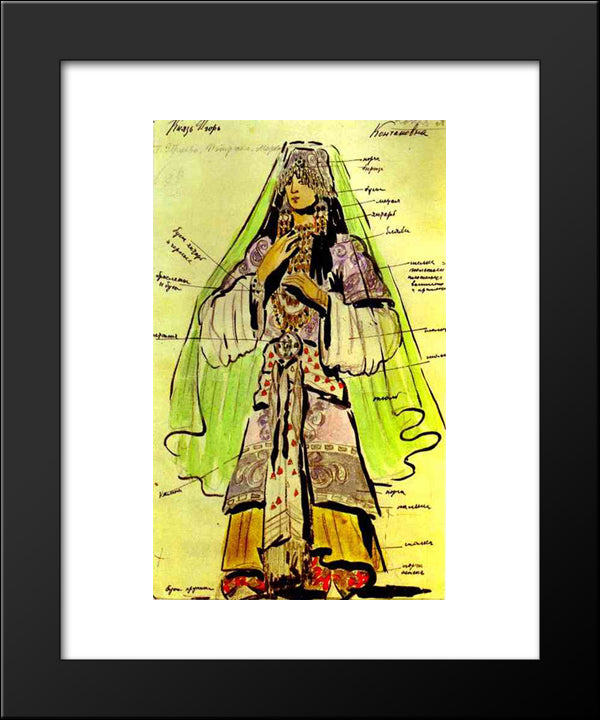 Konchakovna 20x24 Black Modern Wood Framed Art Print Poster by Korovin, Konstantin