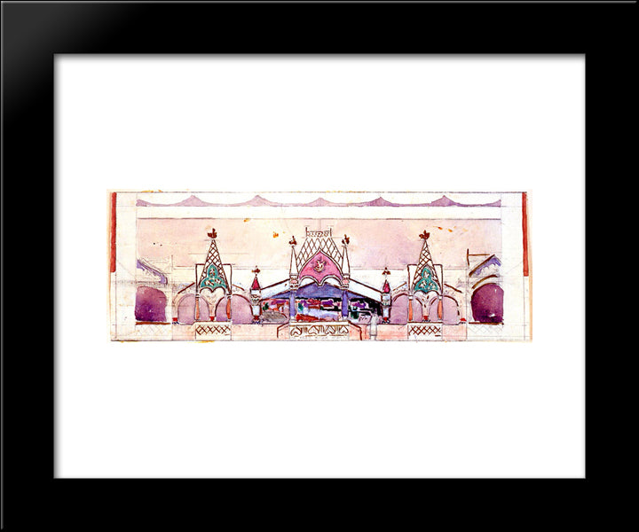 Kustarnaya Ulitsa 20x24 Black Modern Wood Framed Art Print Poster by Korovin, Konstantin