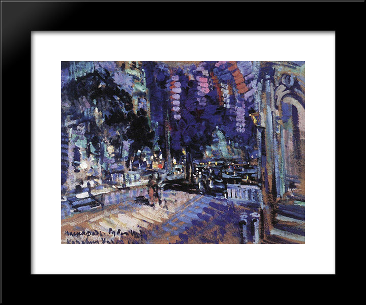 Masquerade 20x24 Black Modern Wood Framed Art Print Poster by Korovin, Konstantin