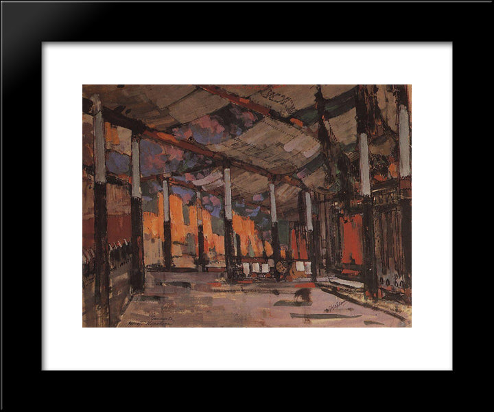 Military Tent Mato 20x24 Black Modern Wood Framed Art Print Poster by Korovin, Konstantin