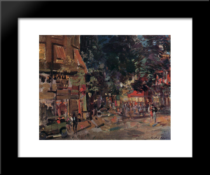 Montmartre In The Evening 20x24 Black Modern Wood Framed Art Print Poster by Korovin, Konstantin