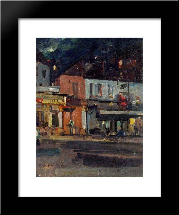Moon Night 20x24 Black Modern Wood Framed Art Print Poster by Korovin, Konstantin