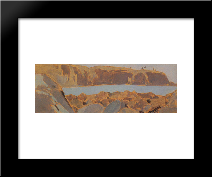 Murman Coast (Pomor Crosses) 20x24 Black Modern Wood Framed Art Print Poster by Korovin, Konstantin