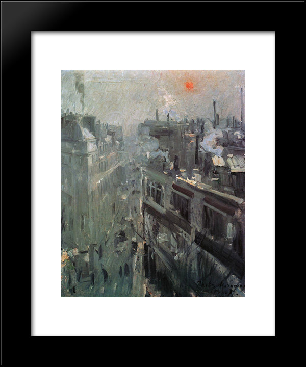 Paris.Morning 20x24 Black Modern Wood Framed Art Print Poster by Korovin, Konstantin