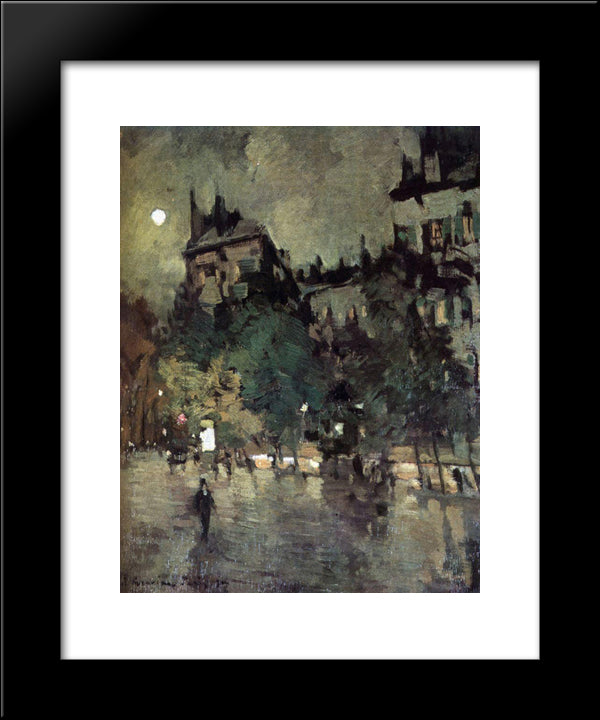 Paris After Rain 20x24 Black Modern Wood Framed Art Print Poster by Korovin, Konstantin