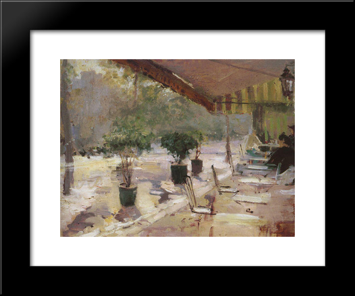 Paris Cafe 20x24 Black Modern Wood Framed Art Print Poster by Korovin, Konstantin