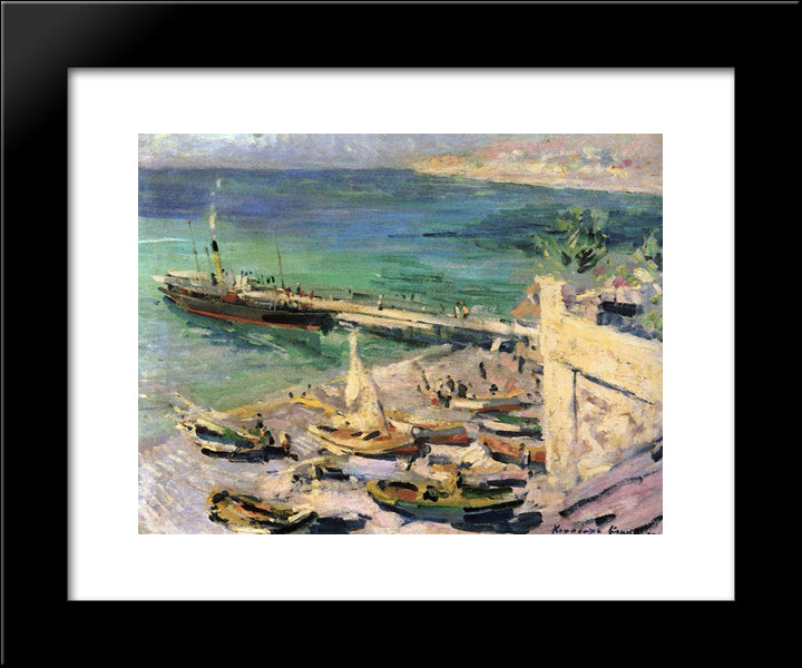 Pier In The Crimea 20x24 Black Modern Wood Framed Art Print Poster by Korovin, Konstantin