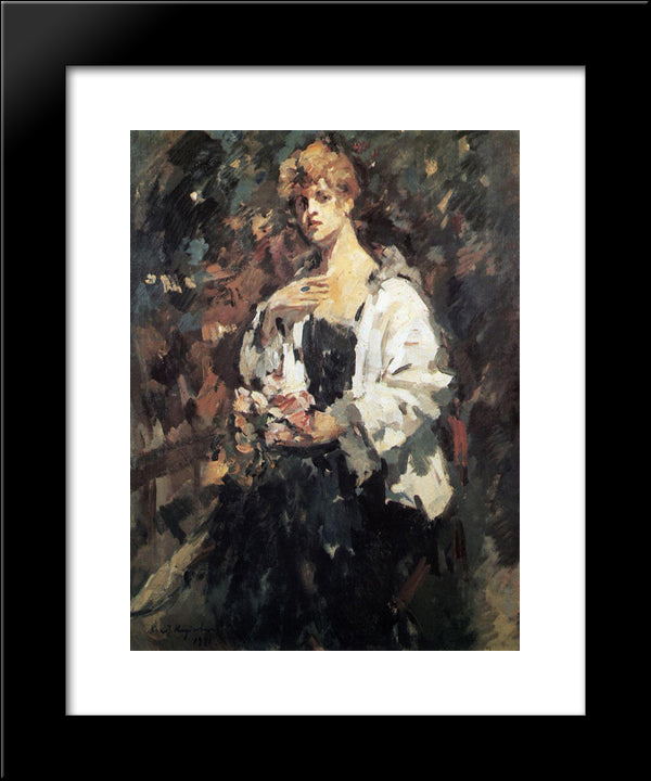 Portrait Of Z. Pertseva 20x24 Black Modern Wood Framed Art Print Poster by Korovin, Konstantin