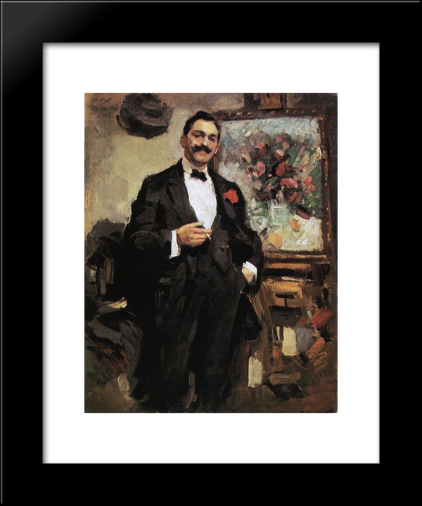Portrait Of A Hungarian Artist Jozsef Ripley Ronai 20x24 Black Modern Wood Framed Art Print Poster by Korovin, Konstantin