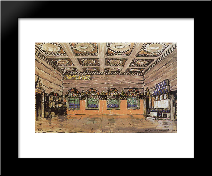 Refectory Of The House Of Ivan Khovansky 20x24 Black Modern Wood Framed Art Print Poster by Korovin, Konstantin