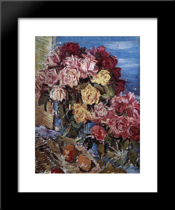 Rose Against The Sea 20x24 Black Modern Wood Framed Art Print Poster by Korovin, Konstantin