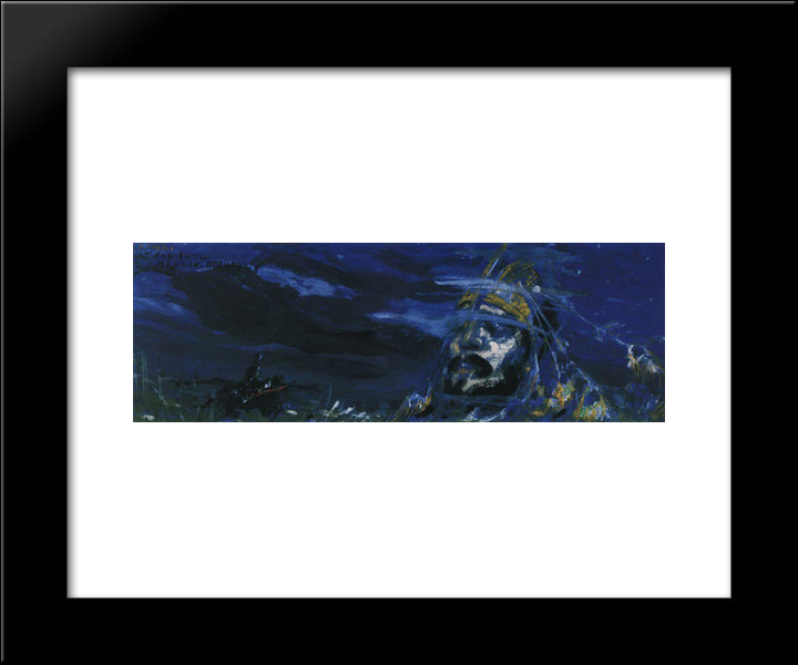 Ruslan And Head 20x24 Black Modern Wood Framed Art Print Poster by Korovin, Konstantin