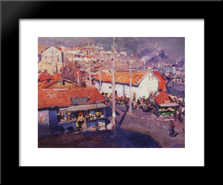 Sevastopol Bazaar 20x24 Black Modern Wood Framed Art Print Poster by Korovin, Konstantin