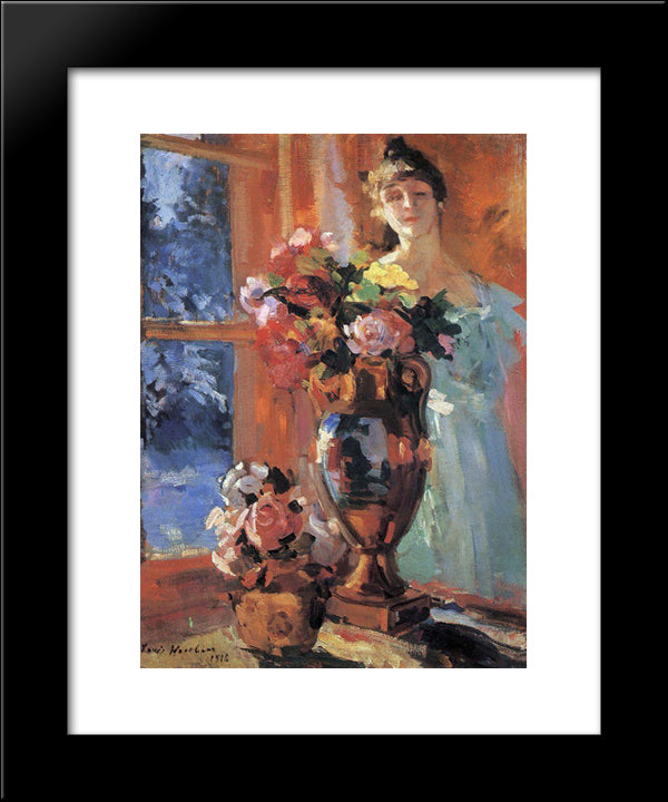 Still Life With Portrait Of Pertseva 20x24 Black Modern Wood Framed Art Print Poster by Korovin, Konstantin