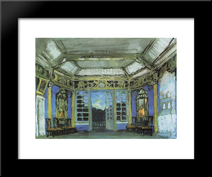 Summer Office Of Prince Vasily Golitsyn 20x24 Black Modern Wood Framed Art Print Poster by Korovin, Konstantin