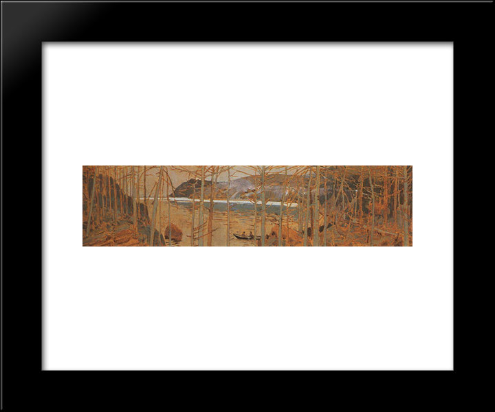 Taiga Near Baikal 20x24 Black Modern Wood Framed Art Print Poster by Korovin, Konstantin