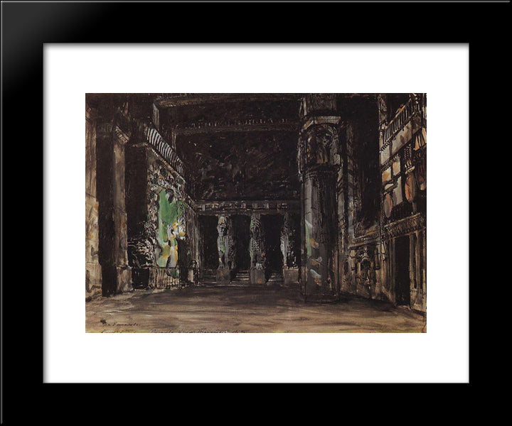 Temple Of Tanit 20x24 Black Modern Wood Framed Art Print Poster by Korovin, Konstantin