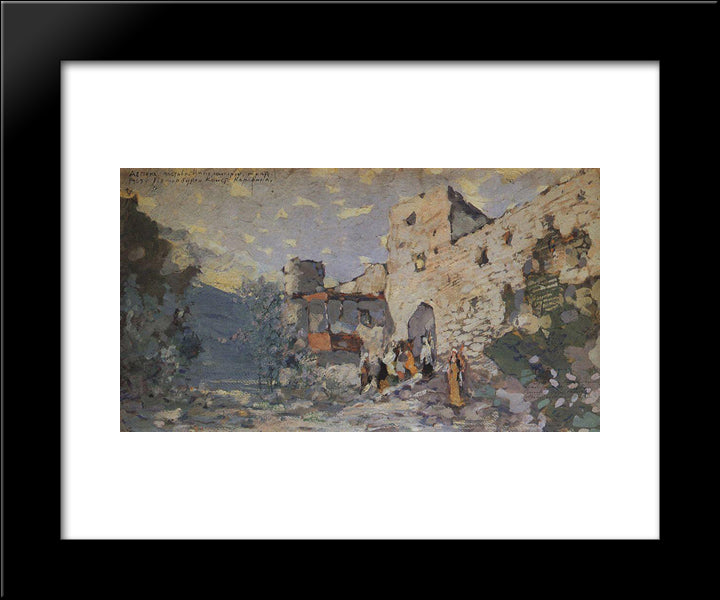 The Aragva Bank 20x24 Black Modern Wood Framed Art Print Poster by Korovin, Konstantin