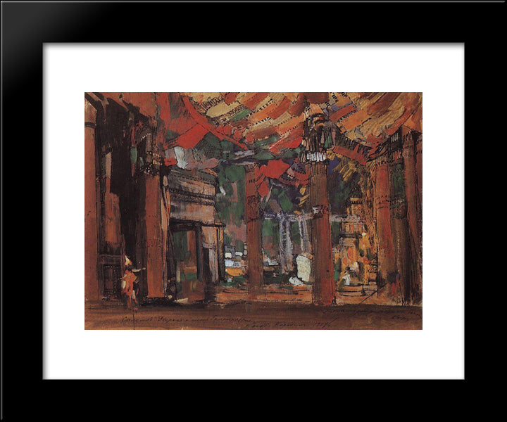 The Palace And The Harbor 20x24 Black Modern Wood Framed Art Print Poster by Korovin, Konstantin