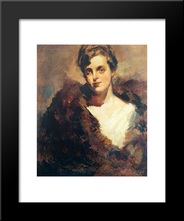The Portrait Of Mariinsky Theatre Singer Vera Aleekseevna Dorofeeva 20x24 Black Modern Wood Framed Art Print Poster by Korovin, Konstantin