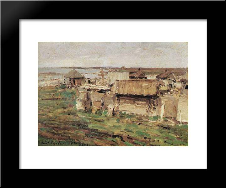 Type Of Settlement 20x24 Black Modern Wood Framed Art Print Poster by Korovin, Konstantin