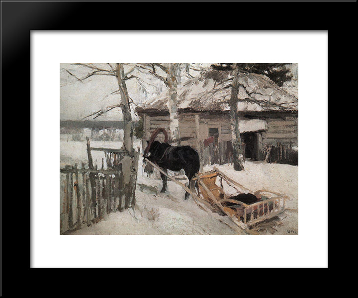 Winter 20x24 Black Modern Wood Framed Art Print Poster by Korovin, Konstantin