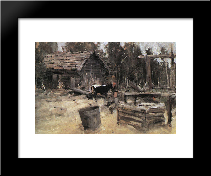 Yard 20x24 Black Modern Wood Framed Art Print Poster by Korovin, Konstantin