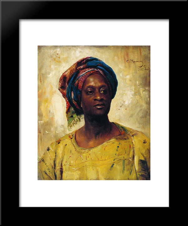 An Arab In A Turban 20x24 Black Modern Wood Framed Art Print Poster by Makovsky, Konstantin