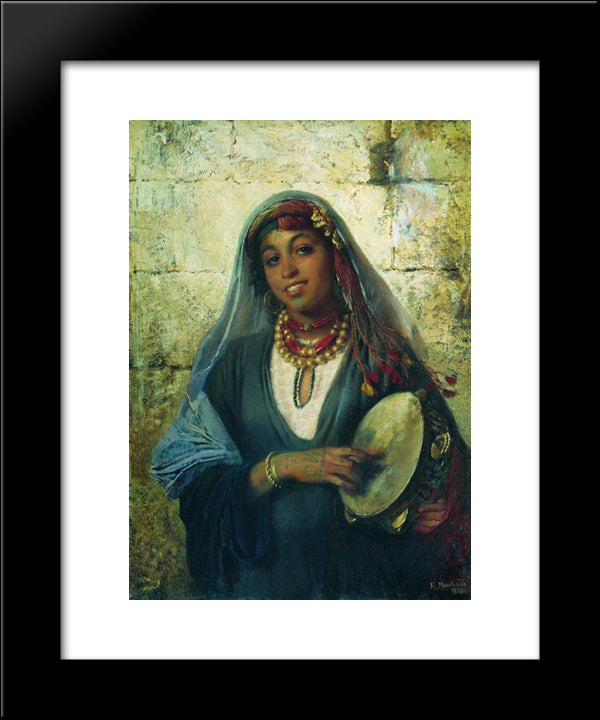 Eastern Woman (Gipsy) 20x24 Black Modern Wood Framed Art Print Poster by Makovsky, Konstantin