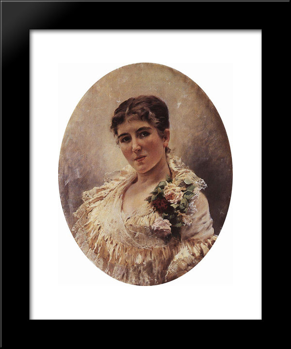 Female Portrait 20x24 Black Modern Wood Framed Art Print Poster by Makovsky, Konstantin