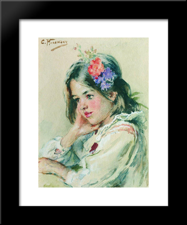 Girl 20x24 Black Modern Wood Framed Art Print Poster by Makovsky, Konstantin